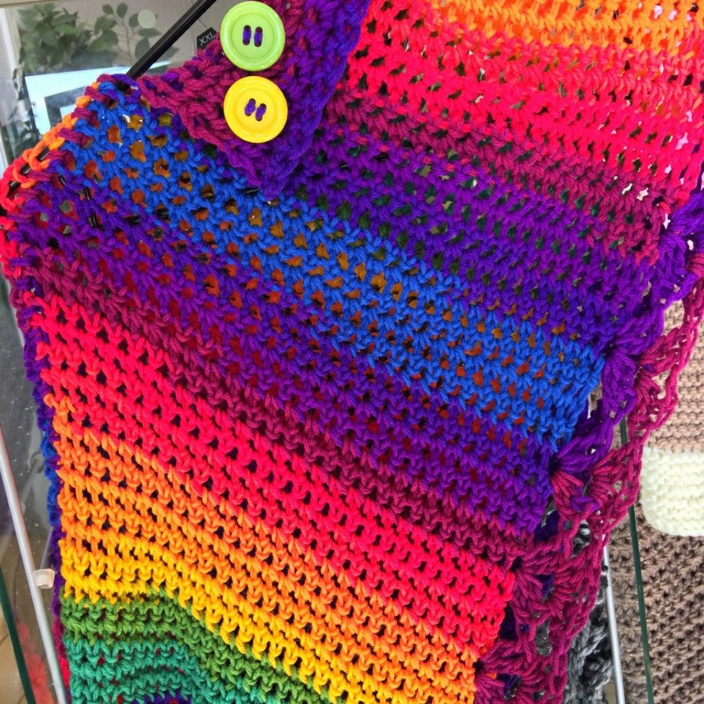 Colorful poncho for girl